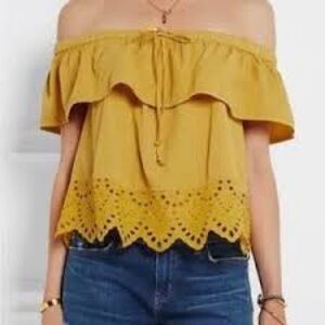 Madewell off the shoulder eyelet top xxs